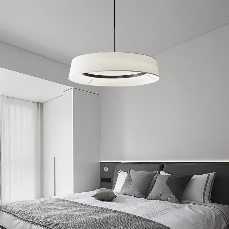 全铜高端欧式布艺吊灯简约现代餐厅吊线灯温馨卧室铜灯中山灯具