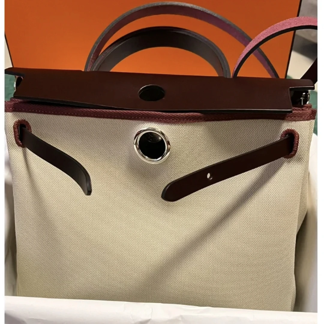 99新 Hermes/爱马仕 爱马仕herbag 31乌木色银扣U手提包