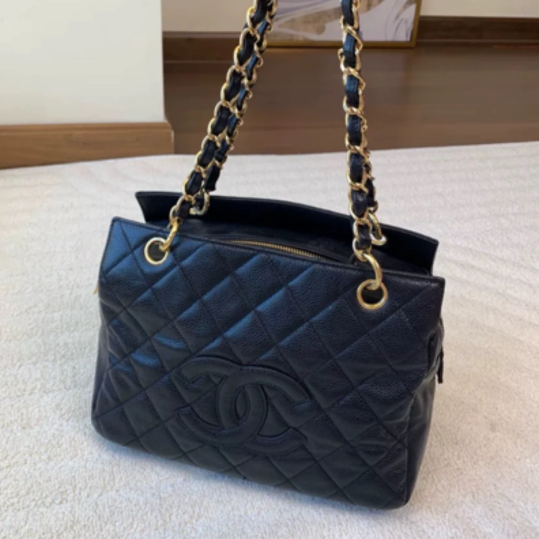 95新 Chanel/香奈儿 【文子姐专属】/D233/yy 香奈儿黑金PPT单肩包