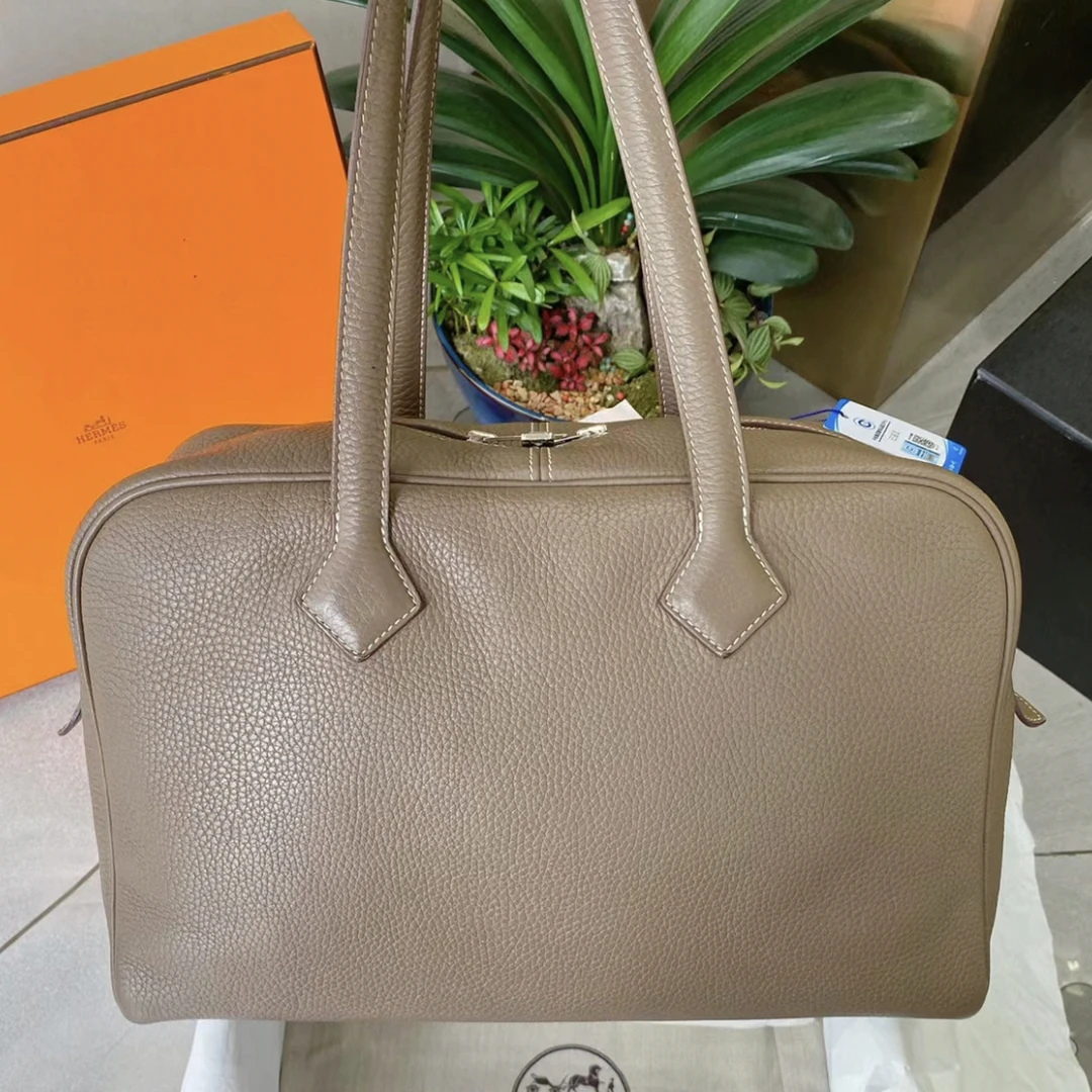 99新 Hermes/爱马仕  大象灰维多利亚40男士T时尚休闲