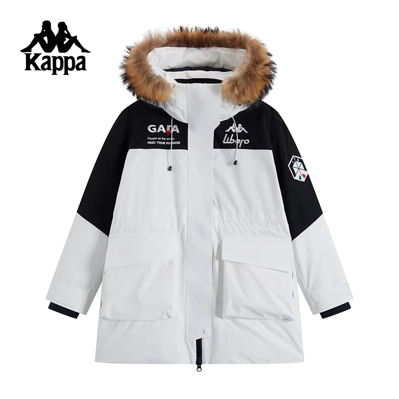 Kappa卡帕背靠背冬季防风防泼水运动羽绒服鹅绒派克服保暖外套女