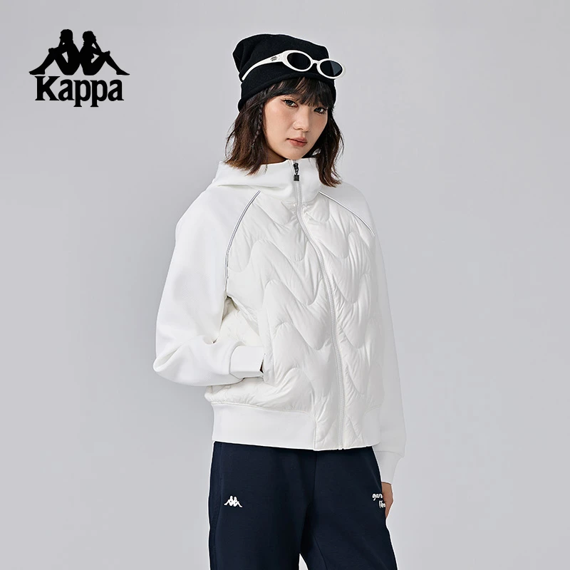 KAPPA/背靠背卡帕运动轻薄羽绒服外套女2024新款冬季连帽防寒服潮