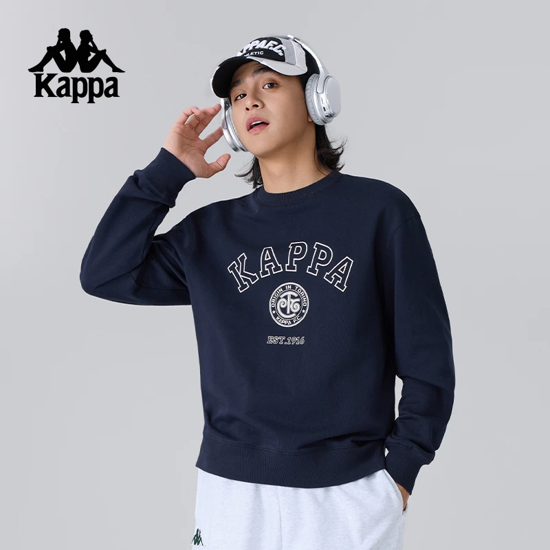 Kappa卡帕背靠背新款运动卫衣男秋冬复古针织套头衫女休闲上衣潮