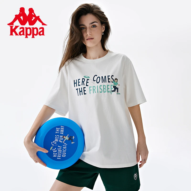 《露营主题》Kappa短袖新款男女运动T恤印花半袖宽松K0DX2TD38P