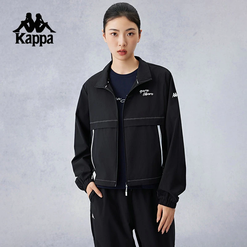 Kappa卡帕背靠背新款速干跑步外套女士休闲美式夹克运动上衣开衫