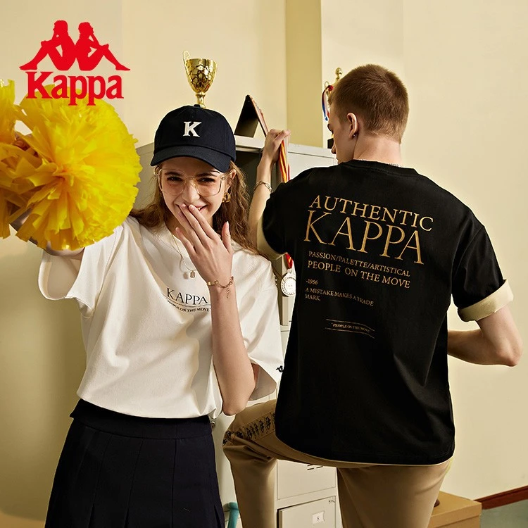 《美式复古》Kappa卡帕复古运动短袖2024新款男女T恤K0DX2TD33D