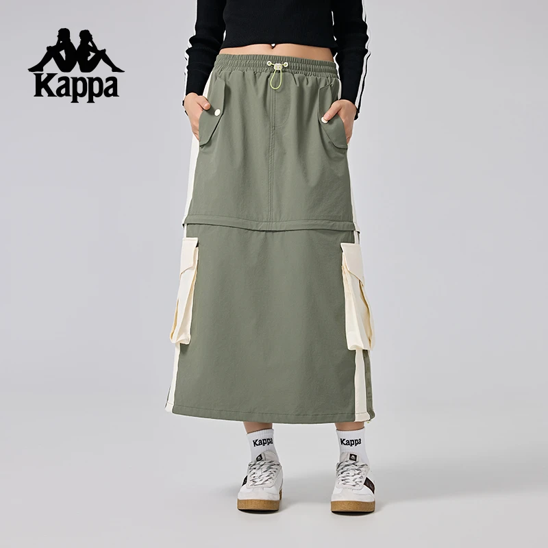 Kappa卡帕背靠背防泼水半身裙女2024新款秋弹力串标短裙运动裙子