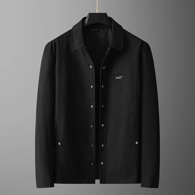 【建平轻熟潮流推荐】大码男士秋冬季新款潮流商务休闲纯色百搭夹克