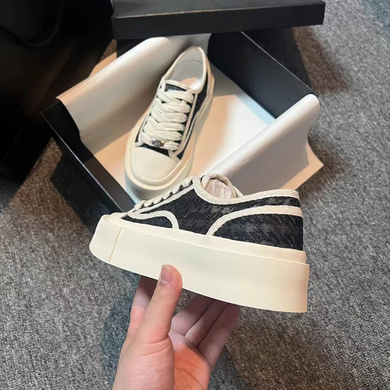 断码1802024新款夏季网面透气帆布鞋女款板鞋厚底增高软底鞋