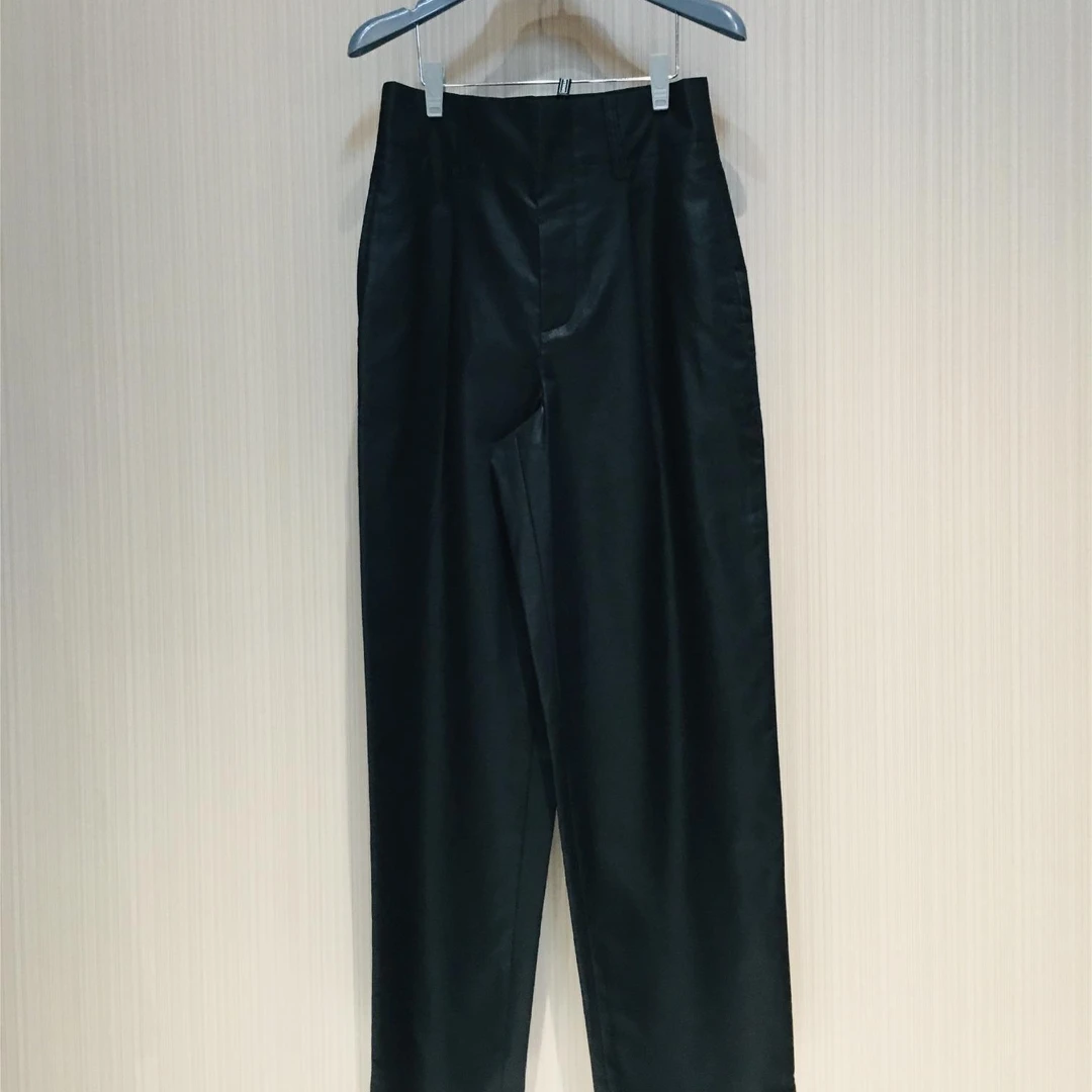 女士黑色高腰休闲裤1100379-3011