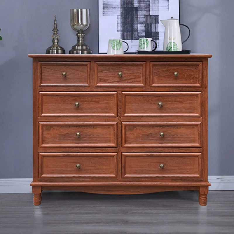 斗柜实木美式收纳储物柜客厅靠墙玄关柜卧室床边柜五斗柜欧式置物