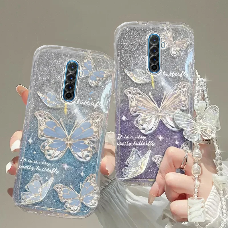 opporenoace手机壳渐变蝴蝶新款女高级感ace2全包透明防摔软硅胶