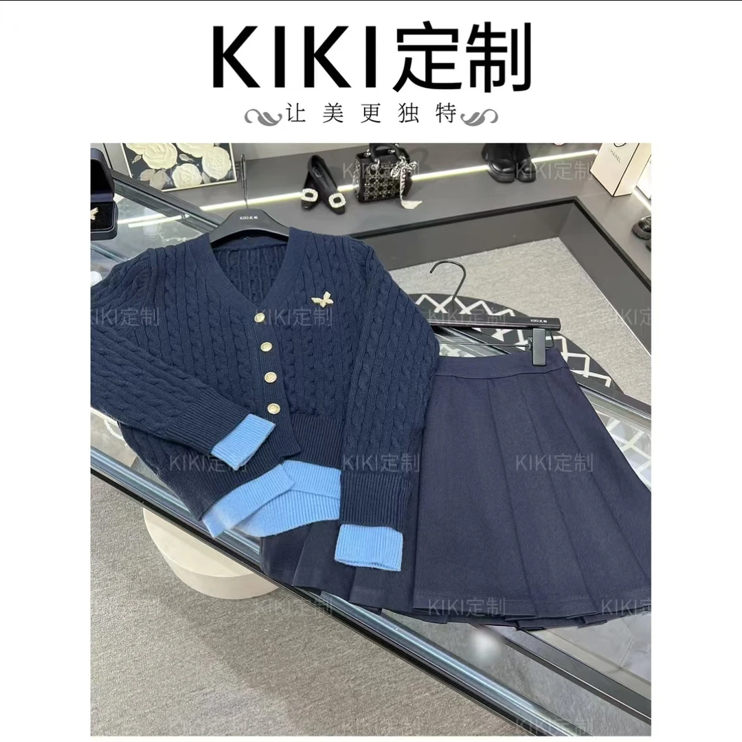 【心动信号】秋冬新款学院风轻奢名媛显瘦感上衣+短裙套装