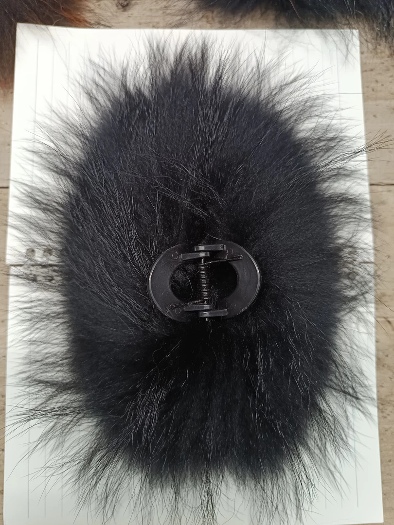 时尚百搭 貉毛经典黑色13厘米抓夹