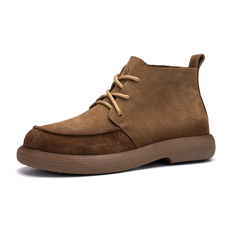 秋季新款英伦风头层牛皮马丁靴休闲百搭软底厚底中帮鞋靴 8069-61