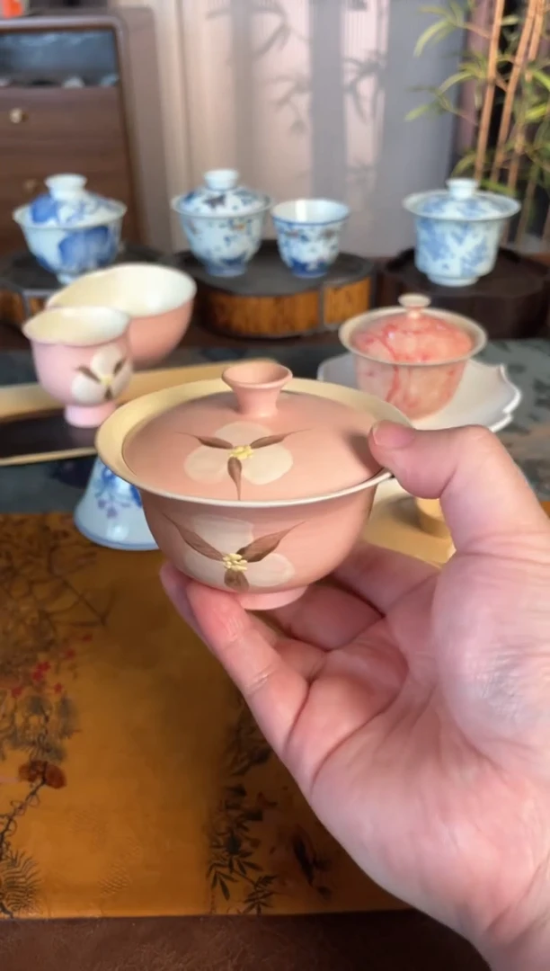 【闪购商品】陶瓷1牧渔粉盖碗