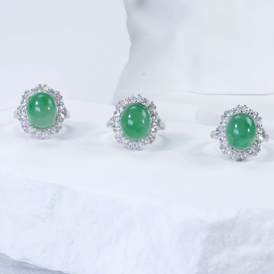 天然非洲翠戒指｜颜色深浅请备注｜多样性发货 发其一｜