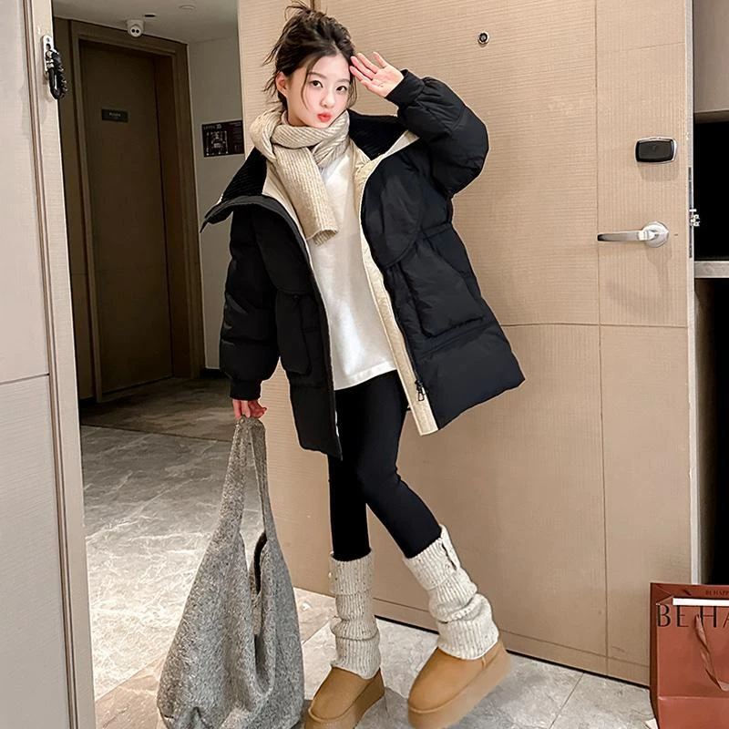 儿童羽绒服加厚2025冬季宝宝白鸭绒冬装女大童中长款韩版羽绒服潮