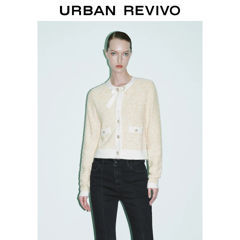 UR春季法式优雅针织开衫女小香风气质毛衣复古长袖毛衫UWG930180