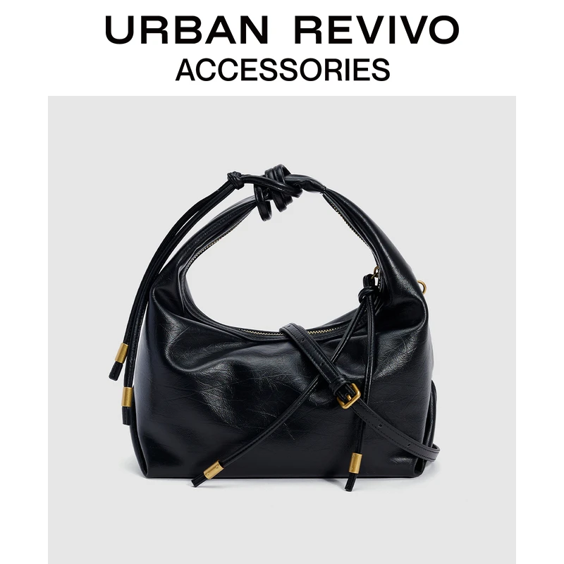 URBAN REVIVO2024秋季新款女设计感绳结手提斜挎包UAWB40357