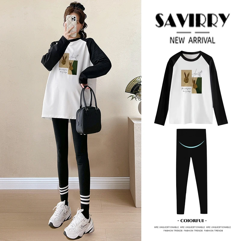 孕妇秋装上衣打底衫时尚春秋新款早秋季孕妇装宽松网红长袖显瘦