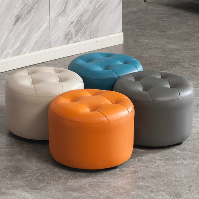 小凳子家用板凳简约门口茶几矮凳椅圆凳儿童软座皮墩换鞋凳时尚