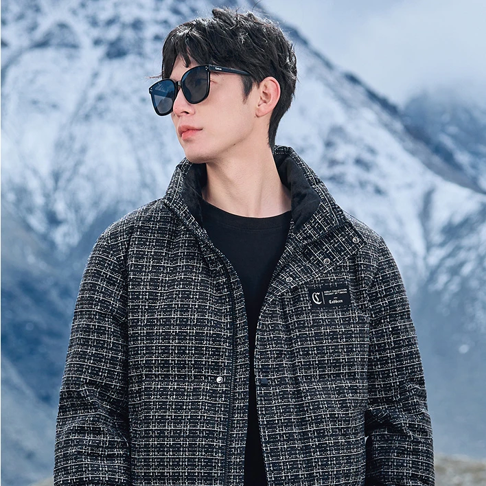 【高充绒】卡宾男装90鸭绒羽绒服2024冬季小香风外套保暖3244141018