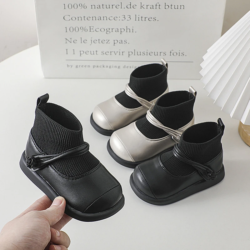 女宝宝鞋子秋冬款软底防滑学步鞋婴儿鞋小童加绒靴子女童皮鞋短靴