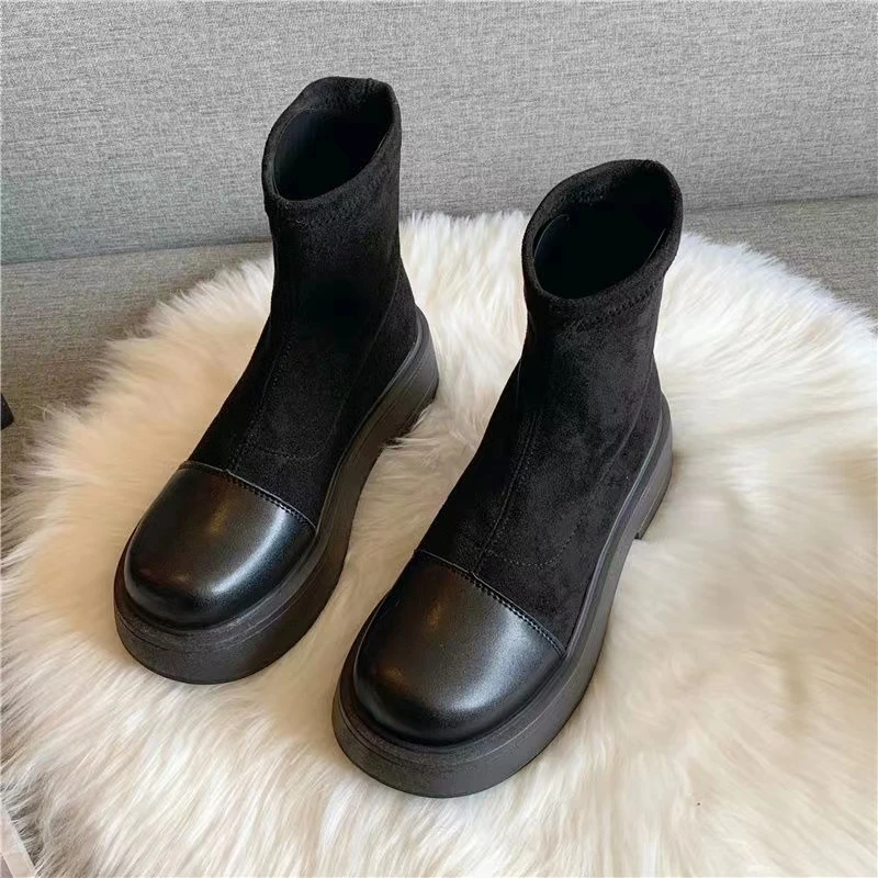 【谢公子私人订制新款】时尚百搭厚底瘦瘦靴2633A
