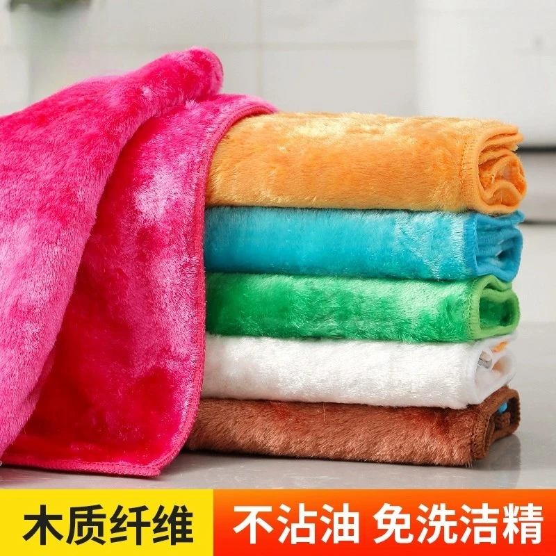 【1个装】洗碗布不沾油抹布厨房专用油利除木纤维洗碗巾
