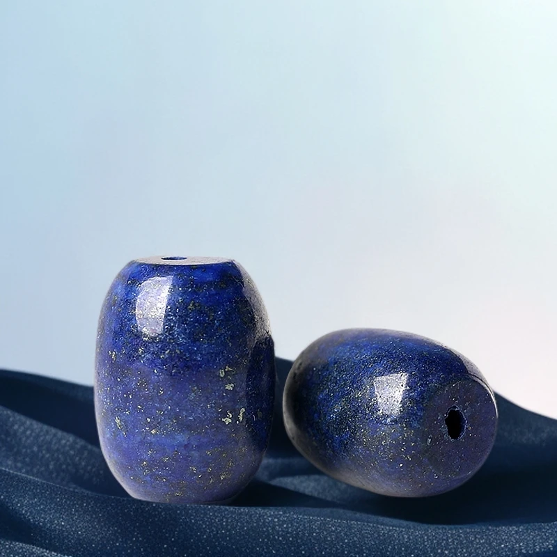 【顶珠】天然原矿染色青金色桶珠 DIY文玩手串佛珠搭配手串手链配件