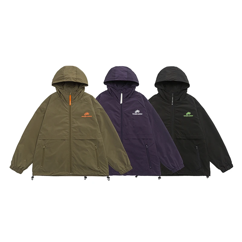 【帅胖胖大码男装】轻奢时尚美式百搭潮牌加肥加大码连帽冲锋衣外套