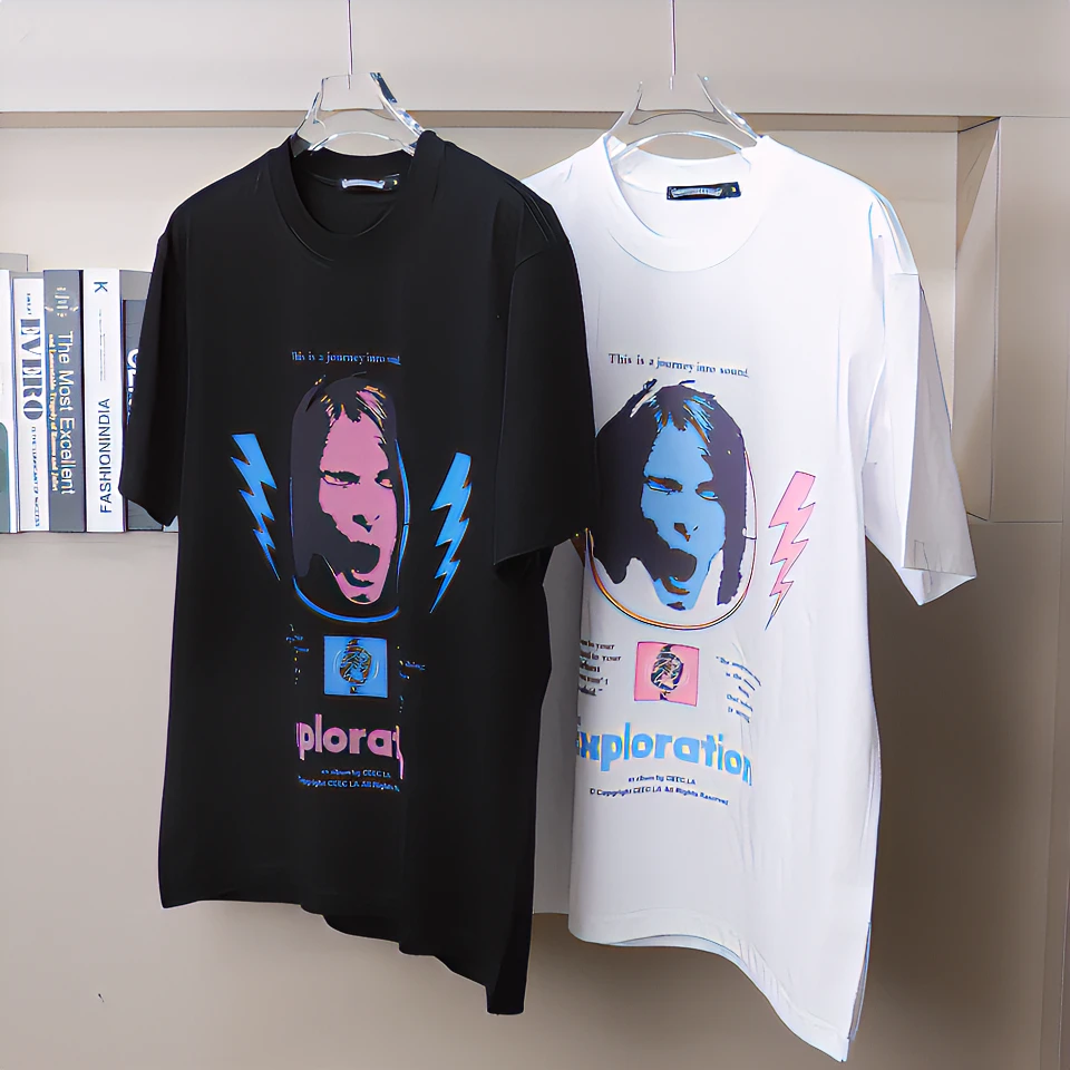 【帅胖胖大码男装】轻奢时尚潮牌摇滚重磅朋克加肥加大码短袖T恤