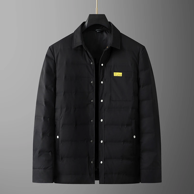 【帅胖胖大码男装】轻奢商务时尚休闲百搭保暖翻领加肥加大码羽绒服