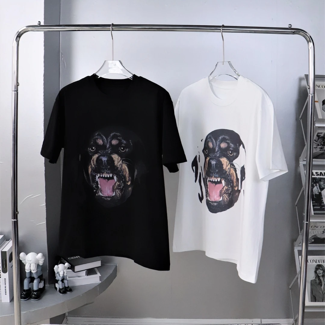 【帅胖胖大码男装】轻奢欧货高品质潮牌狗头时尚重磅大码短袖T恤