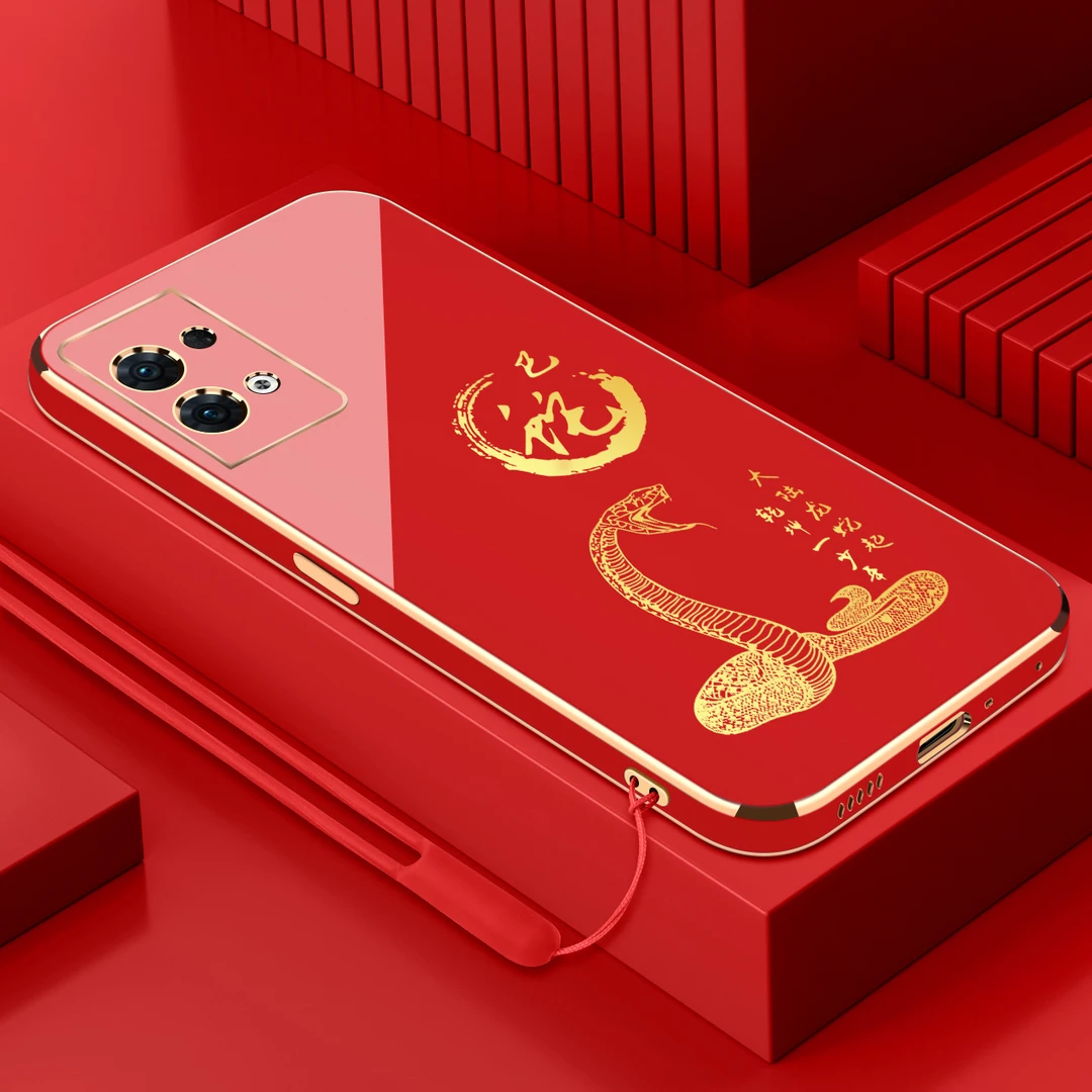 适用opporeno8pro电镀手机壳十二生肖直边国潮硅胶全包防摔保护套