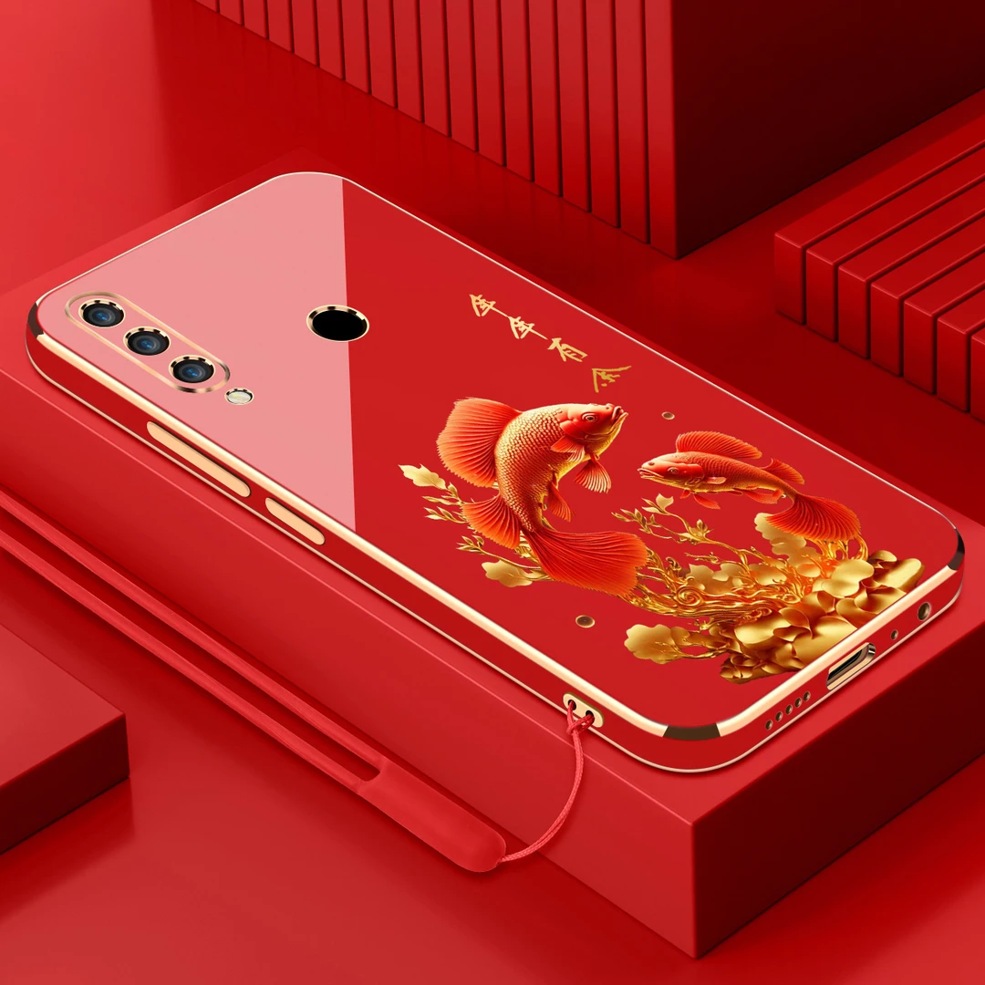 电镀年年有余适用华为畅享10plus手机壳防摔硅胶保护壳直边手机套