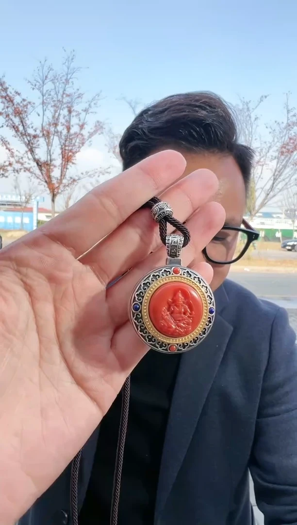 【闪购商品】南红玛瑙吊坠(赠链)银S925镶嵌B212