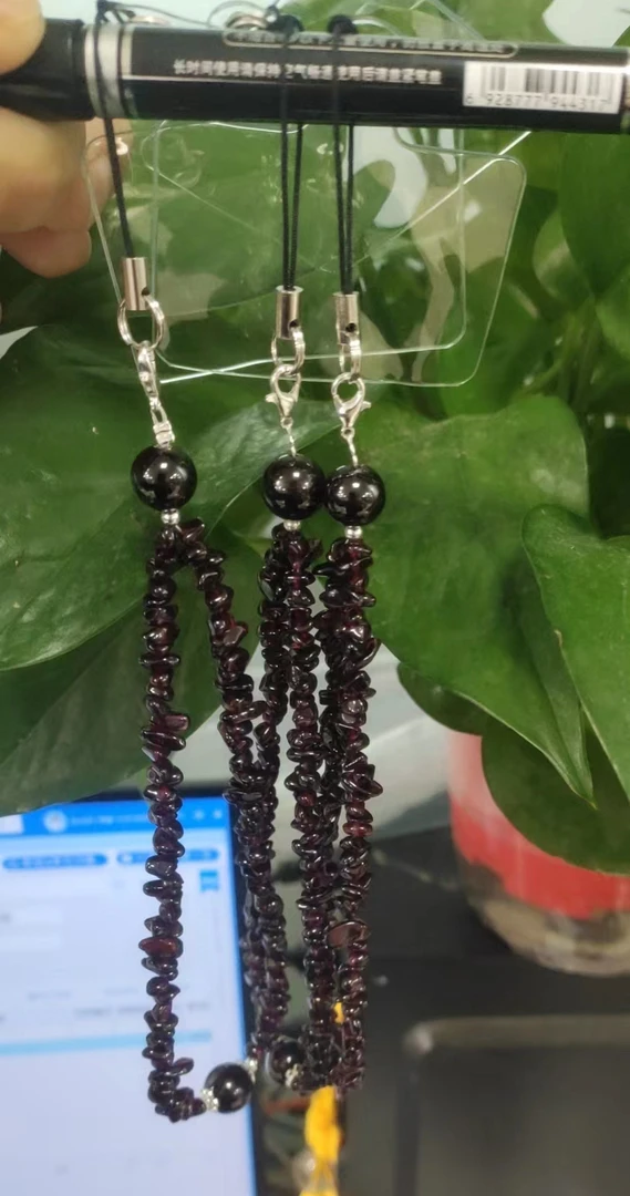 【书记甄选】天然石榴石随型手机挂 多样式发一  1