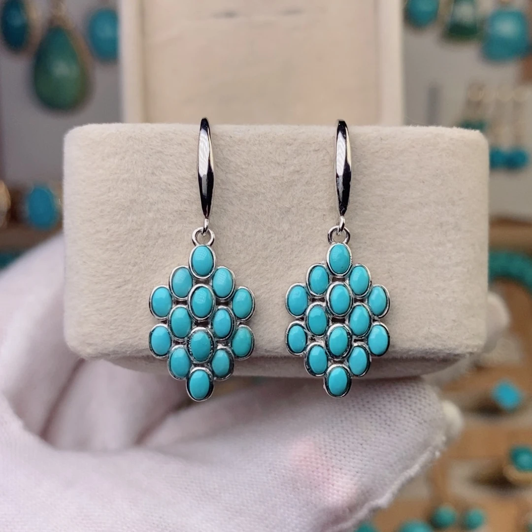 绿松石珠宝奇石银S925镶嵌