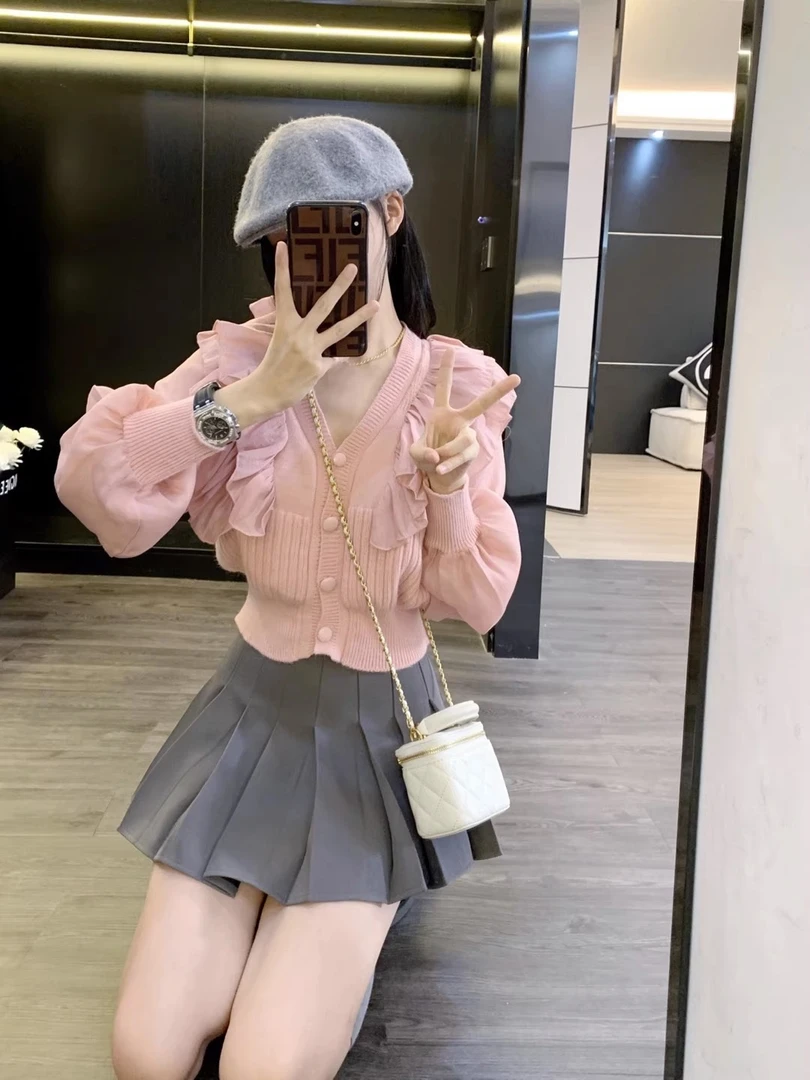 灰色百褶裙女2024春秋a字裙遮肚显瘦半身裙子纯色复古学院风短裙