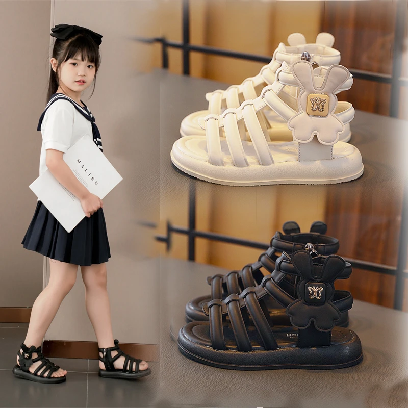 凉鞋女童7-12岁上学时穿罗马鞋2025夏季新款女孩子百搭凉鞋韩版鞋