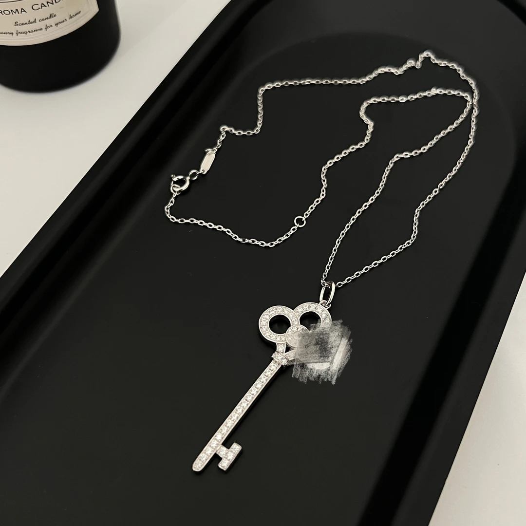 坠链均925银 《钥匙》轻奢小众经典百搭锆锆钥匙吊坠项链44cm