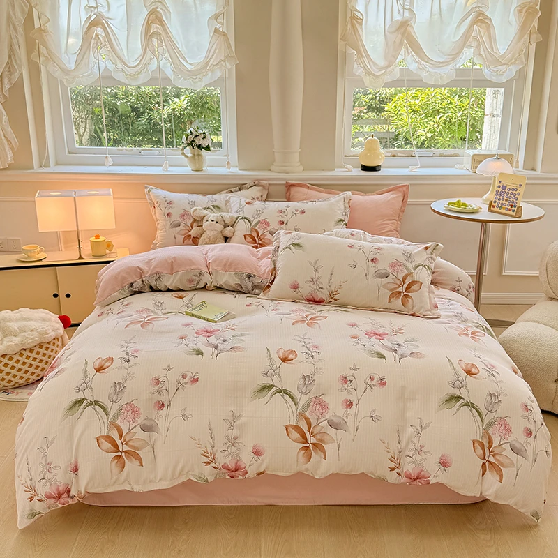 【丁姐专属】A类提花有氧纱印花四件套-YHK005