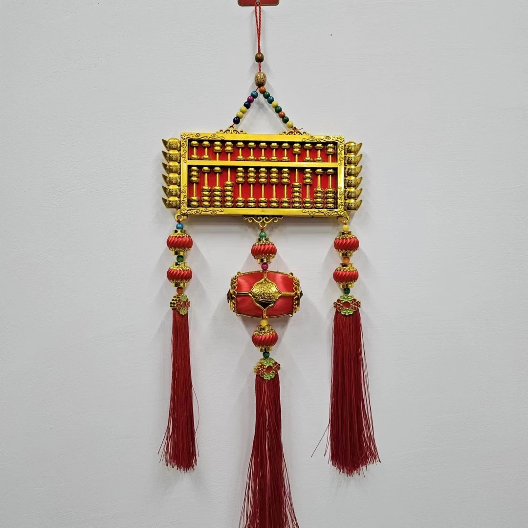 金鼓算盘新春挂件2024爆款金算盘亚克力质感摆件吉祥喜庆