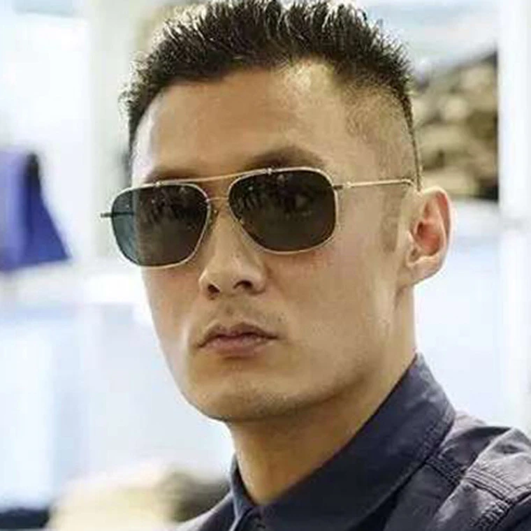 男士男款时尚防紫外线网红潮人经典帅气复古潮流大框方框双梁墨镜