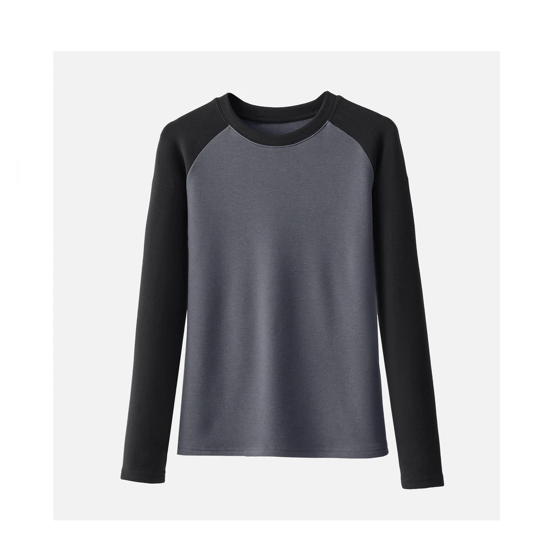 “棉花糖”插肩袖撞色热能打底美肤衣 DZ034