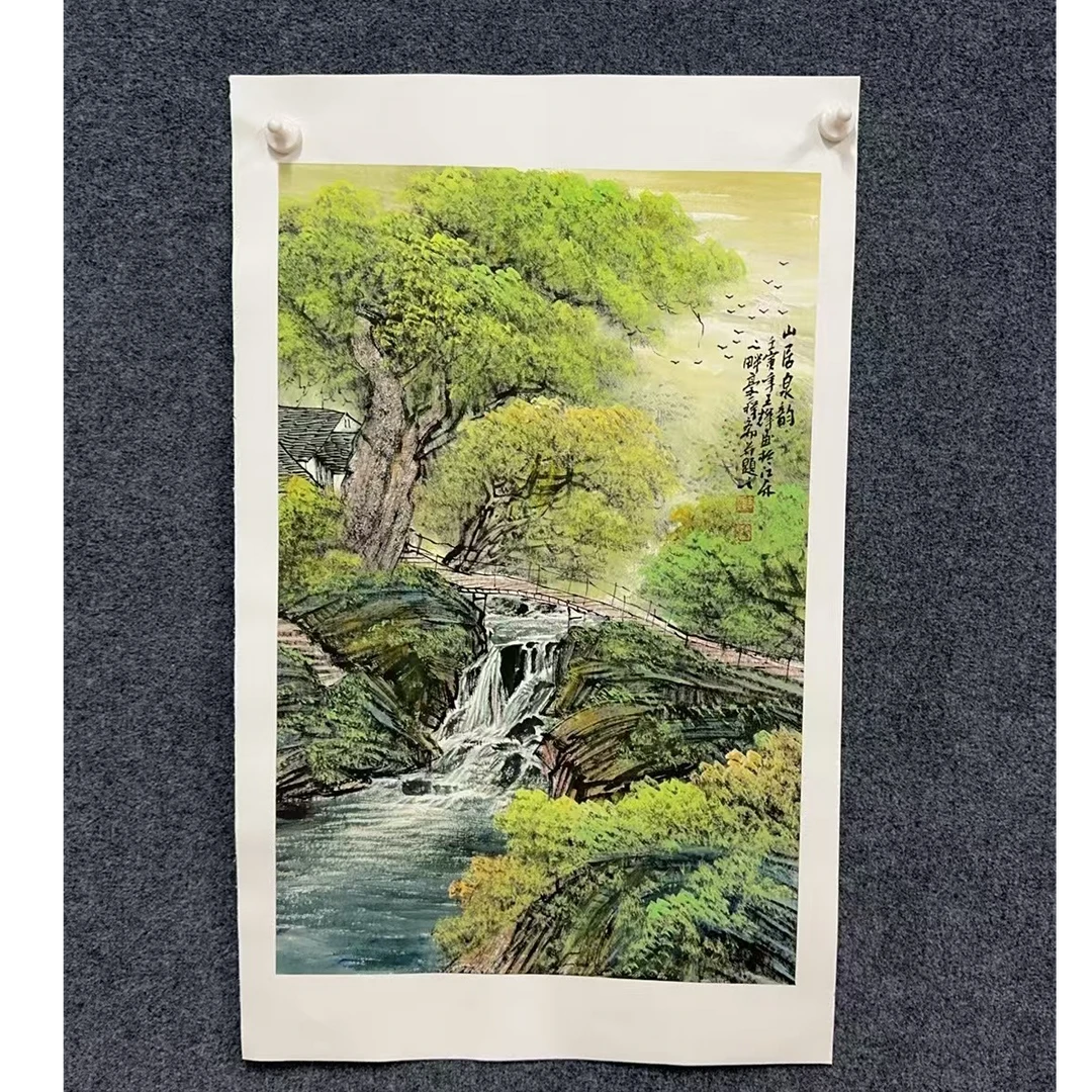 山居泉韵2.7平方尺绘画手绘