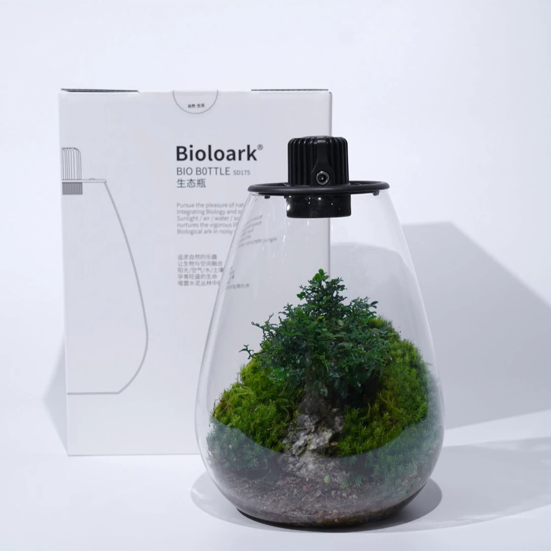bioloark成景水滴瓶半开放式苔藓家居高硼硅瓶带LED灯