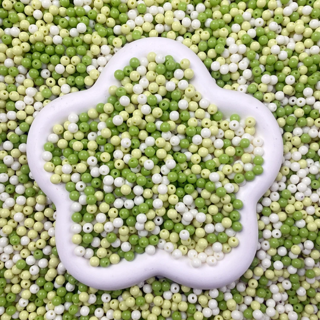 【卡6奶油珠小份装】6mm亚克力隔珠diy串珠手机链车挂串珠配饰配件